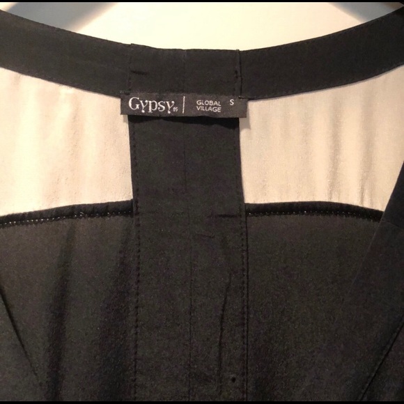 100% silk Jumpsuit full length black & white - Picture 4 of 6